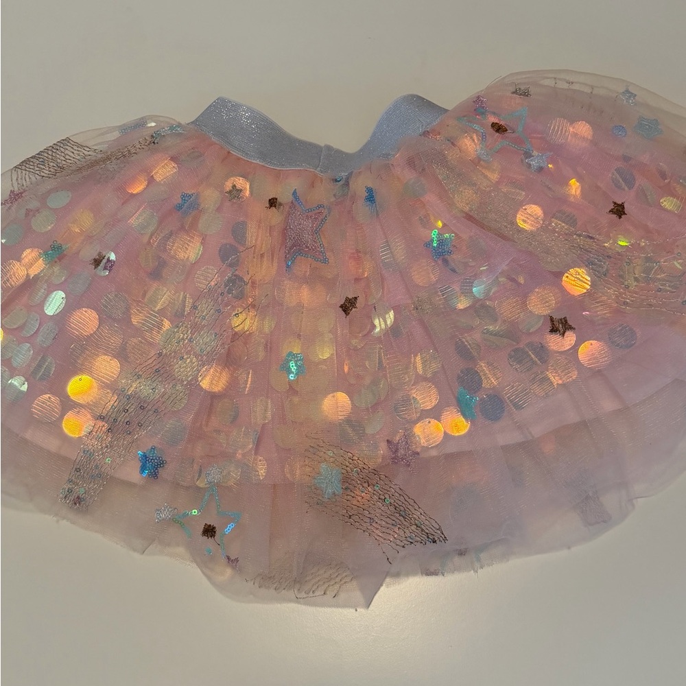 Lola and the Boys Pink Iridescent Sequin Tulle Tutu Skirt size: 2T GUC